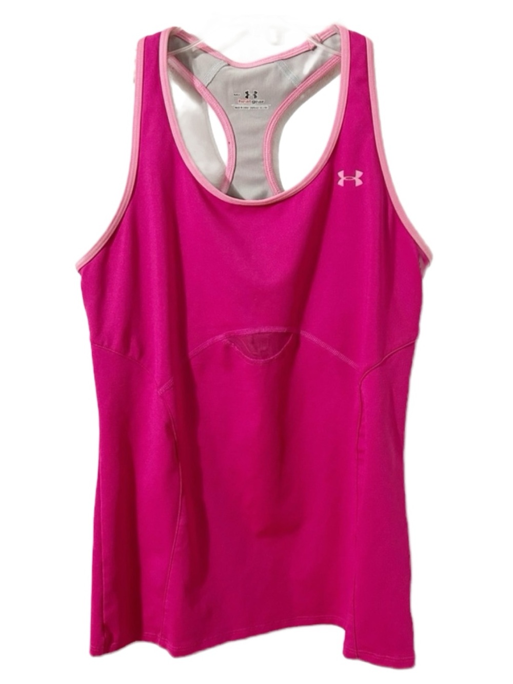 Under Armour Heat Gear Fitted Sleeveless Pink Racerback Tank Top Scoop Neck 🩷